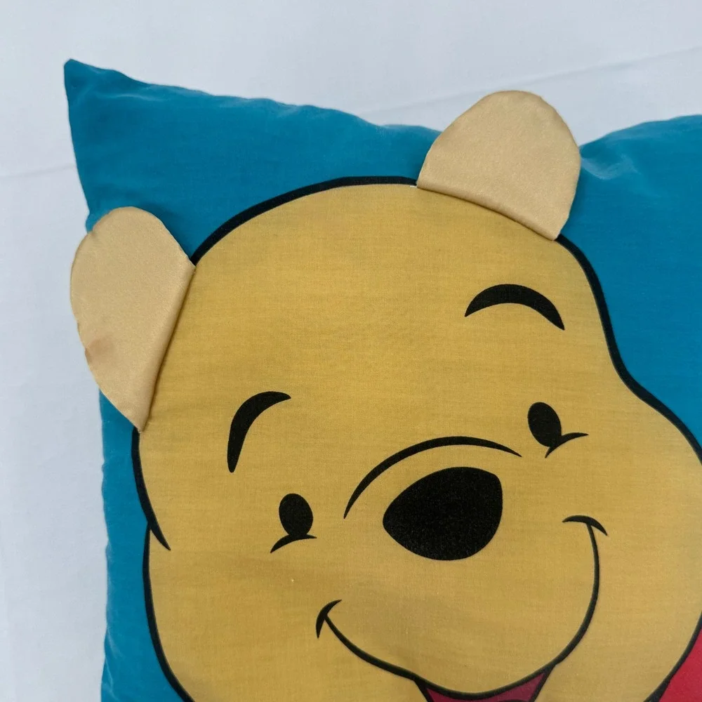 Vintage Y2K Disney Home Bedding Winnie the Pooh Accent Pillow 12x12 3D Ears